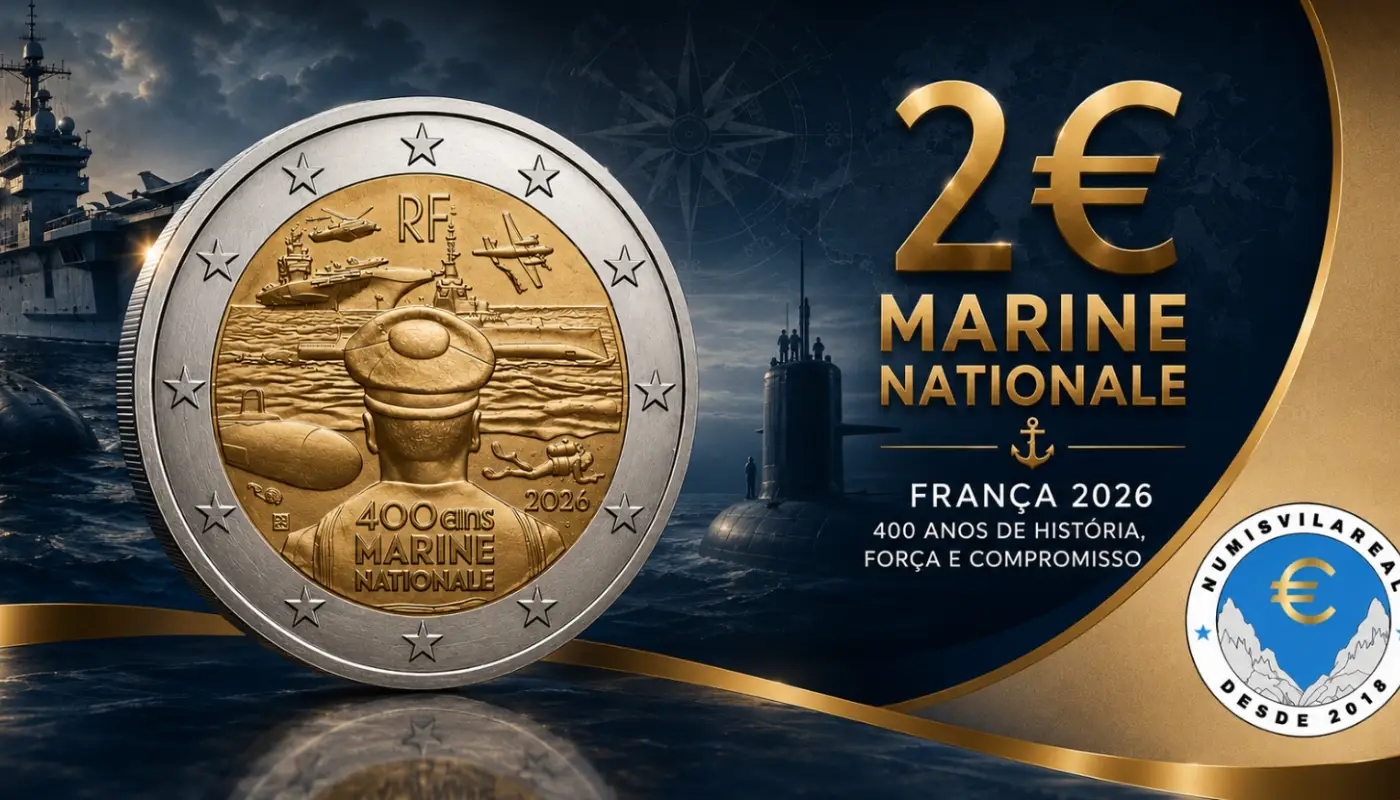 2&euro; França 2026 400 Anos da Marinha Francesa