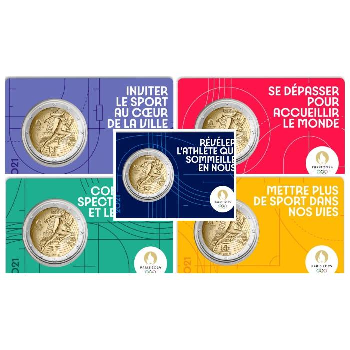 2022 França Jogos Olímpicos de Paris 2024 (conjunto 5 cores