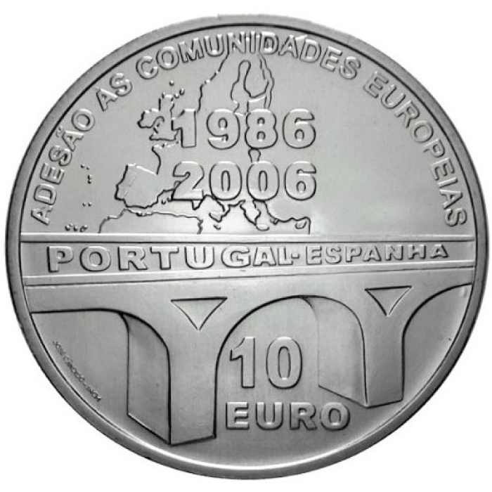 10€ 2006 Adesão de Portugal e Espanha à CEE PRATA