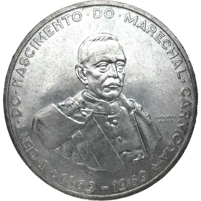 50 Escudos 1969 Marechal Carmona PRATA