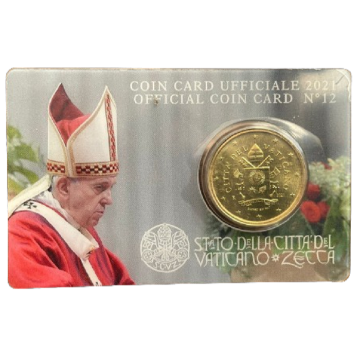 2021 Vaticano 50 cêntimos COINCARD #12