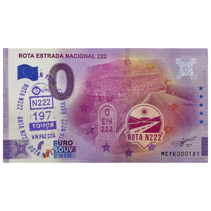 Rota Estrada Nacional 222 MEFK 2021-1 (carimbo Rota N222 Km 197 Touça, V. N. Foz Côa)