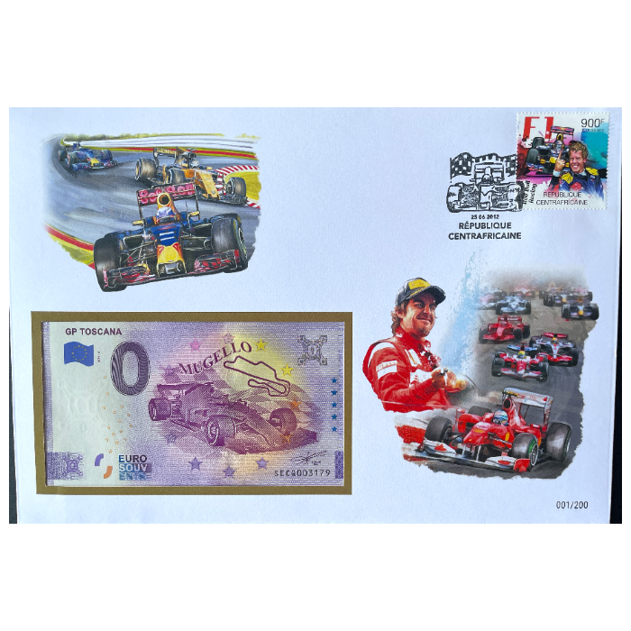 Envelope de 1º Dia com selo e carimbo e 0€ Fórmula 1 (FDC)