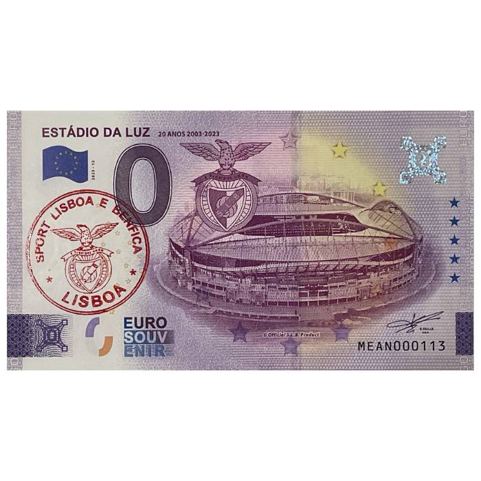 Estádio da Luz - 20 Anos 2023-2023 MEAN 2023-12 (carimbo Sport Lisboa e Benfica)