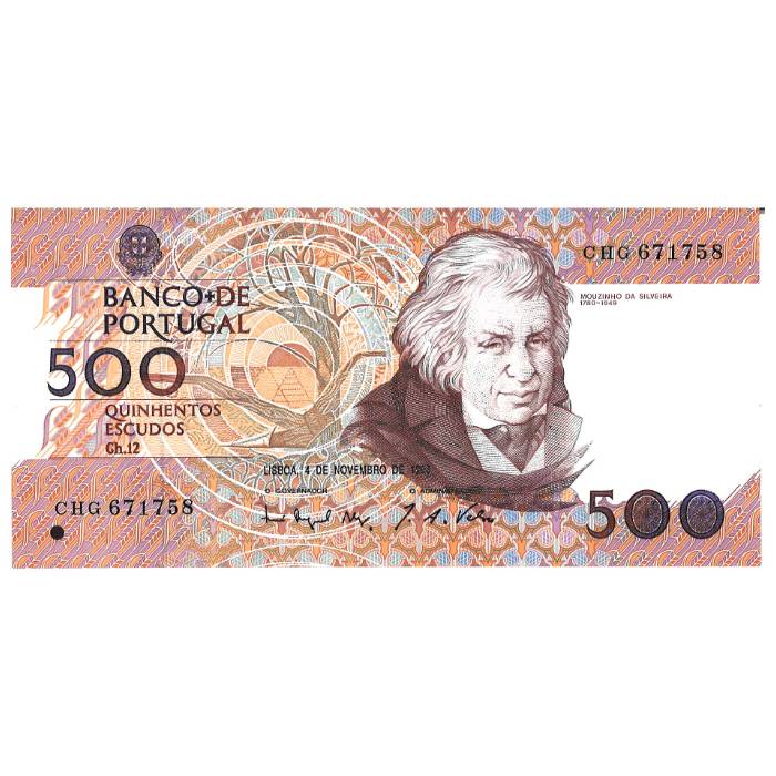 500 escudos Chapa 12 Mouzinho da Silveira 4 de novembro de 1993 #CHG 671758 Q/NOVA