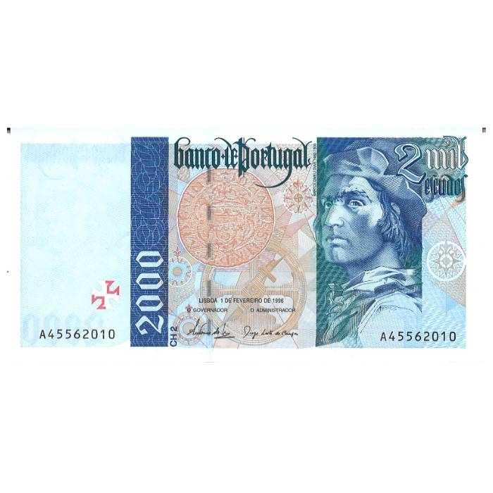 2000 escudos Chapa 2 Bartolomeu Dias 1 de fevereiro de 1996 #A45562010 Q/NOVA