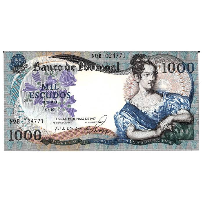 1000 escudos Chapa 10 D. Maria II 19 de maio de 1967 #NQB 024771 BELA