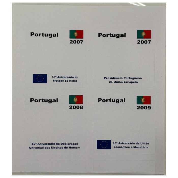 Conjunto autocolantes para 2&euro; Portugal 2007-2024