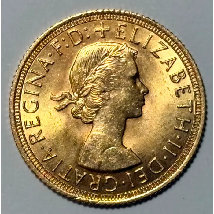 1 LIBRA (SOVEREIGN) Rainha Elisabete II 1962