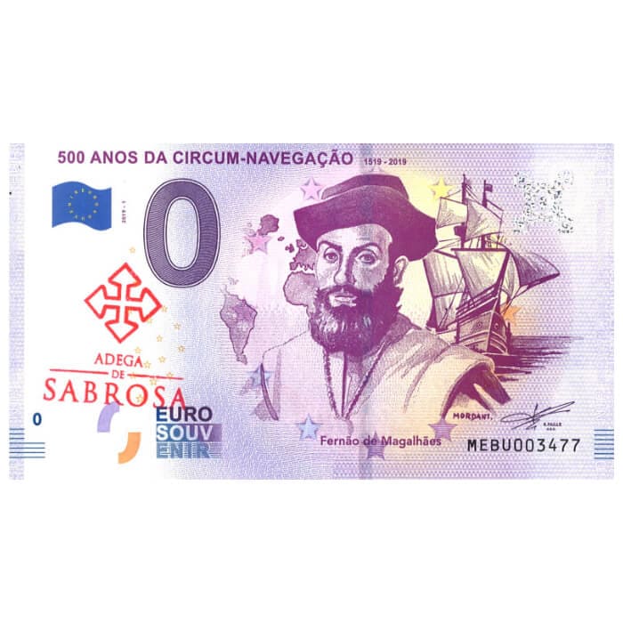 500 Anos da Circum-navegação: 1519-2019 (Fernão de Magalhães) MEBU 2019-1 (carimbo Adega de Sabrosa)