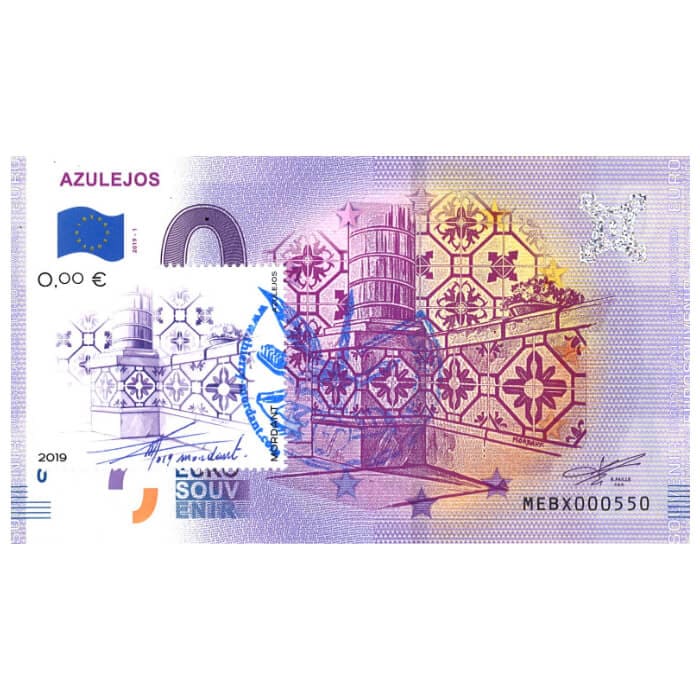 Azulejos MEBX 2019-1 (carimbo Thierry Mordant e selo 0&euro;)