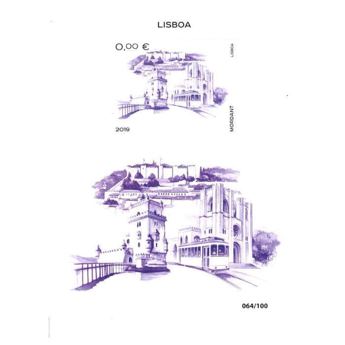 Selos 0€: Bloco 1 selo Lisboa
