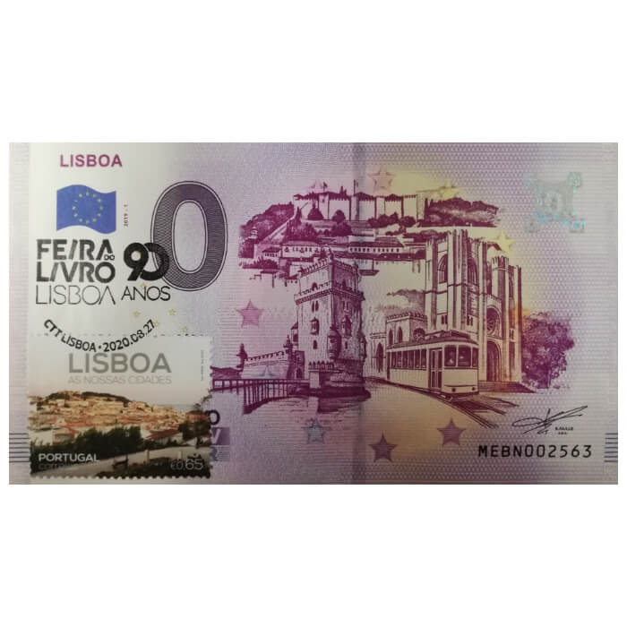 Lisboa MEBN 2019-1 (selo e carimbo CTT 90 Anos Feira do Livro Lisboa)