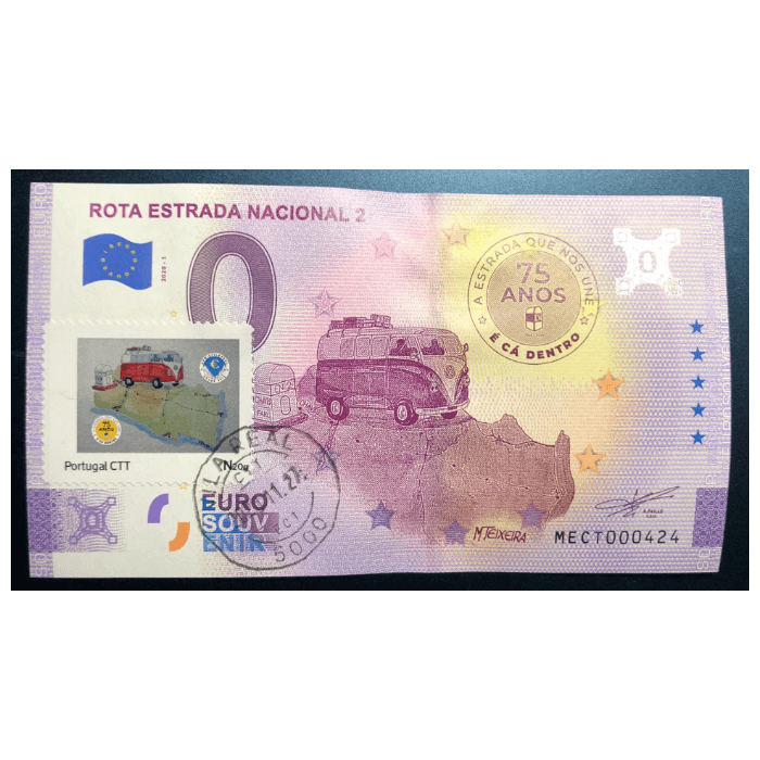 Rota Estrada Nacional 2 MECT 2020-1 (selo e carimbo CTT 27-11-2020 Vila Real)