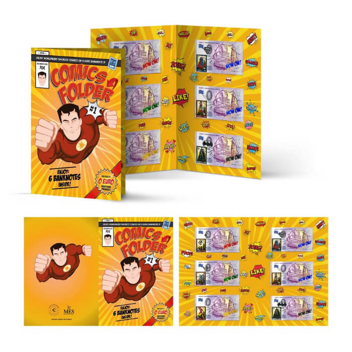 CARTEIRA Porto (6 notas com foil metálico, selo e carimbo CTT subordinados aos heróis DC) MEAG 2020-1