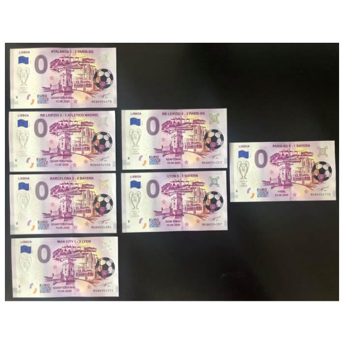 Lisboa MEBN 2019-1 (sobreimpressão Final 8 2020 Lisbon) (conjunto 7 notas)