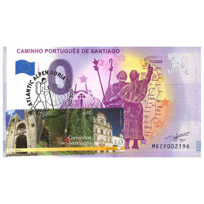 Caminho Português de Santiago MECF 2019-1 (selo Lisboa-Santarém e carimbo Atlantic Alpen Adria)