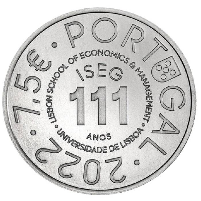 7,5€ 2022 111. Aniversário do ISEG PRATA