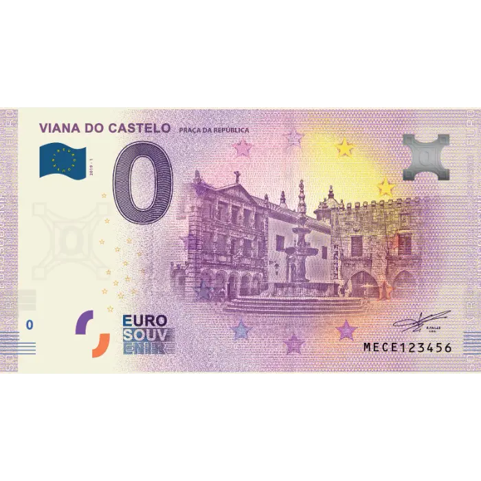 Viana do Castelo: Praça da República MECE 2019-1 (selo branco NumisVilaReal)