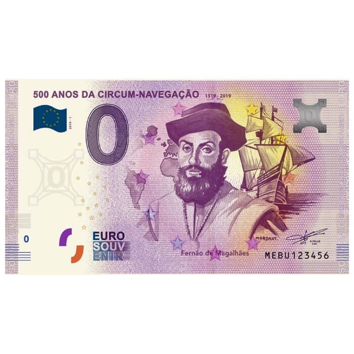 500 Anos da Circum-navegação: 1519-2019 (Fernão de Magalhães) MEBU 2019-1 (carimbo Adega de Sabrosa)