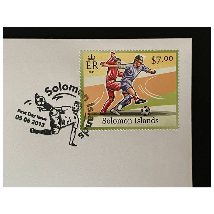 Envelope de 1. Dia com selo e carimbo e nota de 0€ UEFA Euro 2020 (FDC)