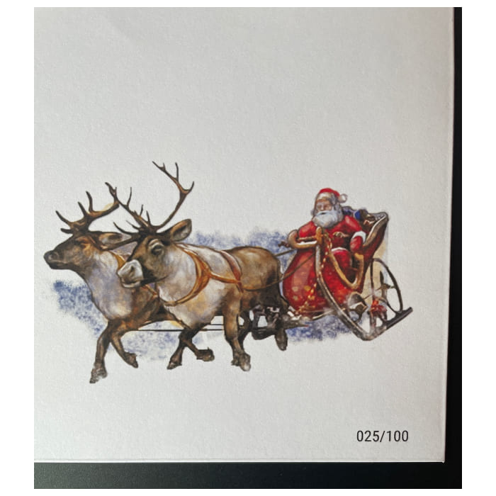 Envelope de 1. Dia com selo e carimbo e nota de 0€ Feliz Natal (FDC)