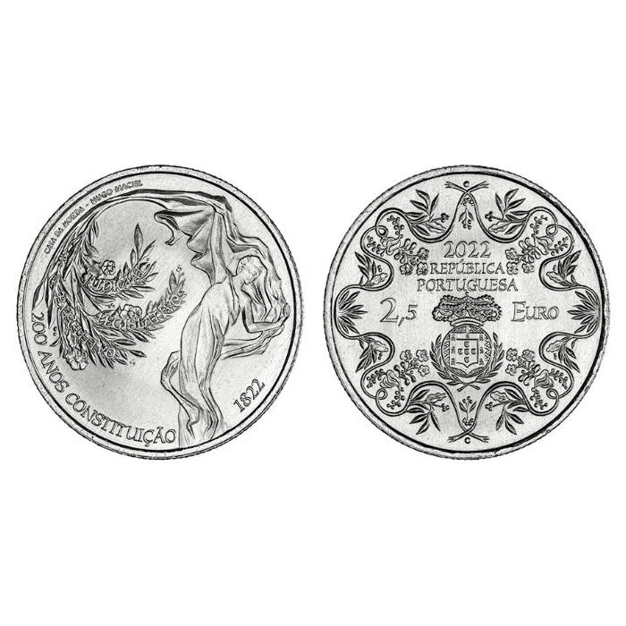 2,5€ 2022 200 anos da Constituição de 1822