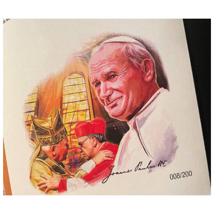 Envelope 1. Dia com selo e carimbo e nota de 0€ João Paulo II (FDC)